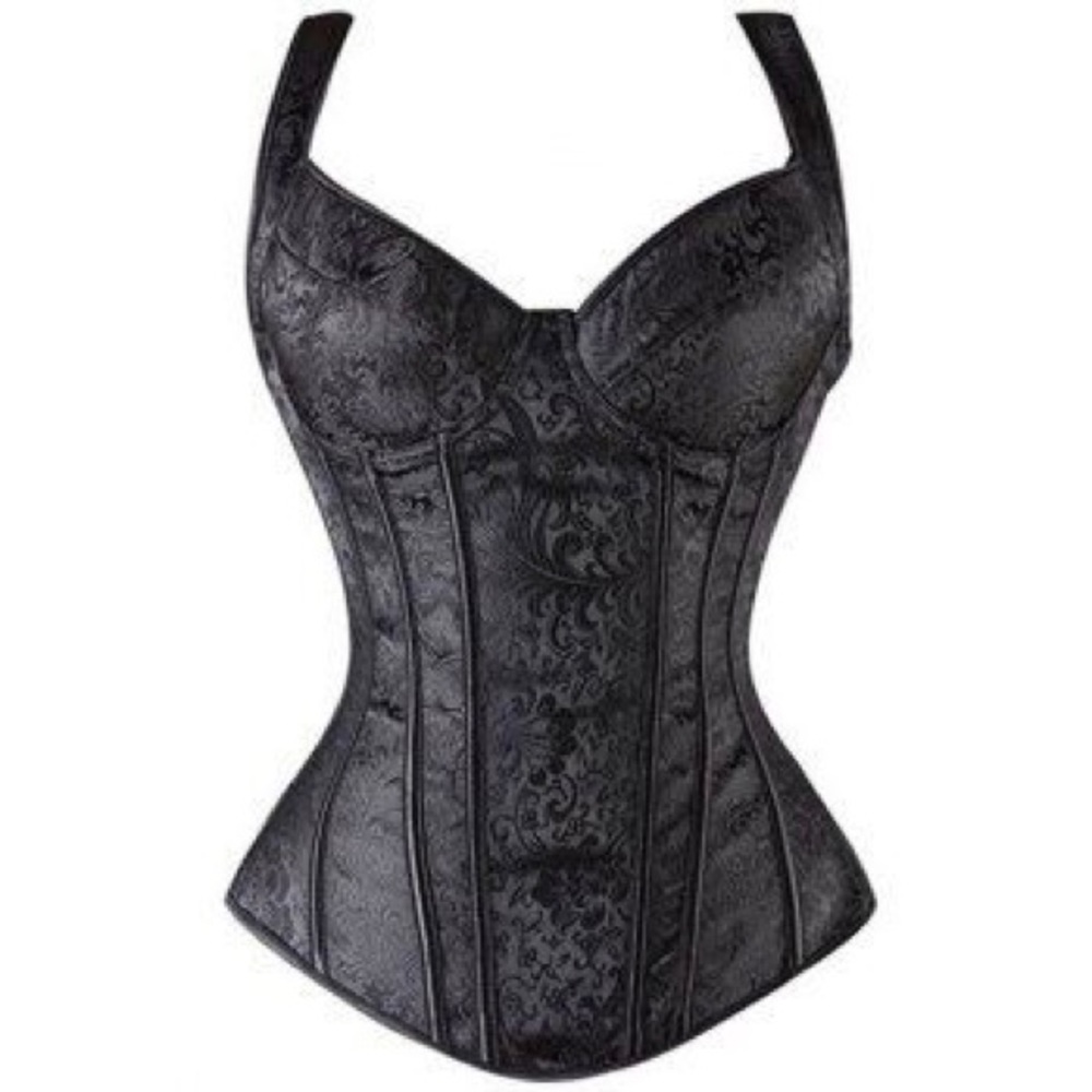 Jacquard lace up corset NWOT *read description*